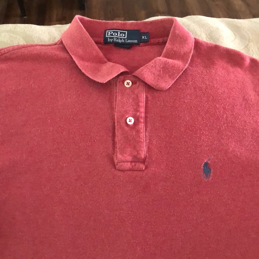 Men’s red Ralph Lauren polo shirt